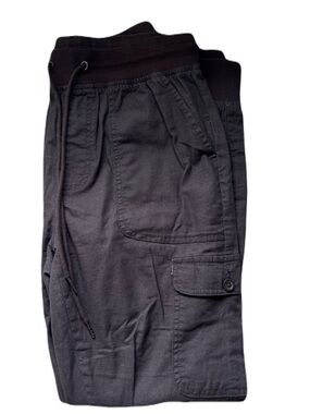 Harlow Black Ribbed Waistband Jogger Pants